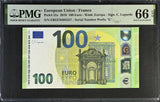 Euro 100 Euro France 2019 P 31 e Prefix EB Gem UNC PMG 66 EPQ