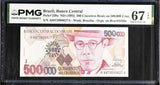 Brazil 500 Cruzeiros Reais on 500,000 Cruz. 1993 P 239 Superb Gem UNC PMG 67 EPQ