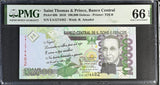 Saint Thomas & Prince 100000 Dobras 2010 P 69 b Gem UNC PMG 66 EPQ