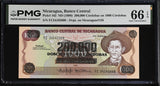 Nicaragua 200000 Cordobas ND 1990 P 162 Gem UNC PMG 66 EPQ