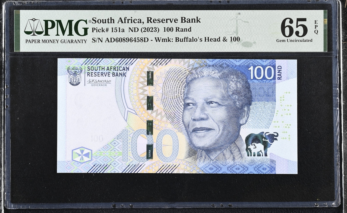 South Africa 100 Rand ND 2023 P 151 a Gem UNC PMG 65 EPQ