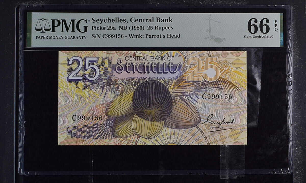 SEYCHELLES 25 Rupees ND 1983 P 29 a Gem UNC PMG 66 EPQ