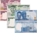 Nigeria Set 3 Pcs 200 500 1000 Naira 2023 P 47 48 49 UNC ,Abuja ,Oil rig ,Cattle