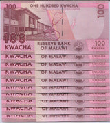 Malawi 100 Kwacha 2016 P 65 UNC Lot 10 PCS