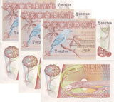 Suriname 2 1/2 Gulden 1985 P 119 UNC LOT 3 PCS