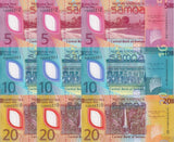 Samoa SET 3 X LOT 3 =9 UNC 5 10 20 Tala ND 2023 2024 P 47 48 49 new Polymer