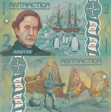 Antarctica 2 Dollars 2020 Clear Window Polymer