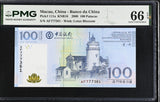 Macau Macao 100 Patacas 2008 BOC P 111 a Gem UNC PMG 66 EPQ