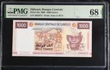 Djibouti 1000 Francs 2005 P 42 a Superb Gem UNC PMG 68 EPQ , WTM Arms and BCD