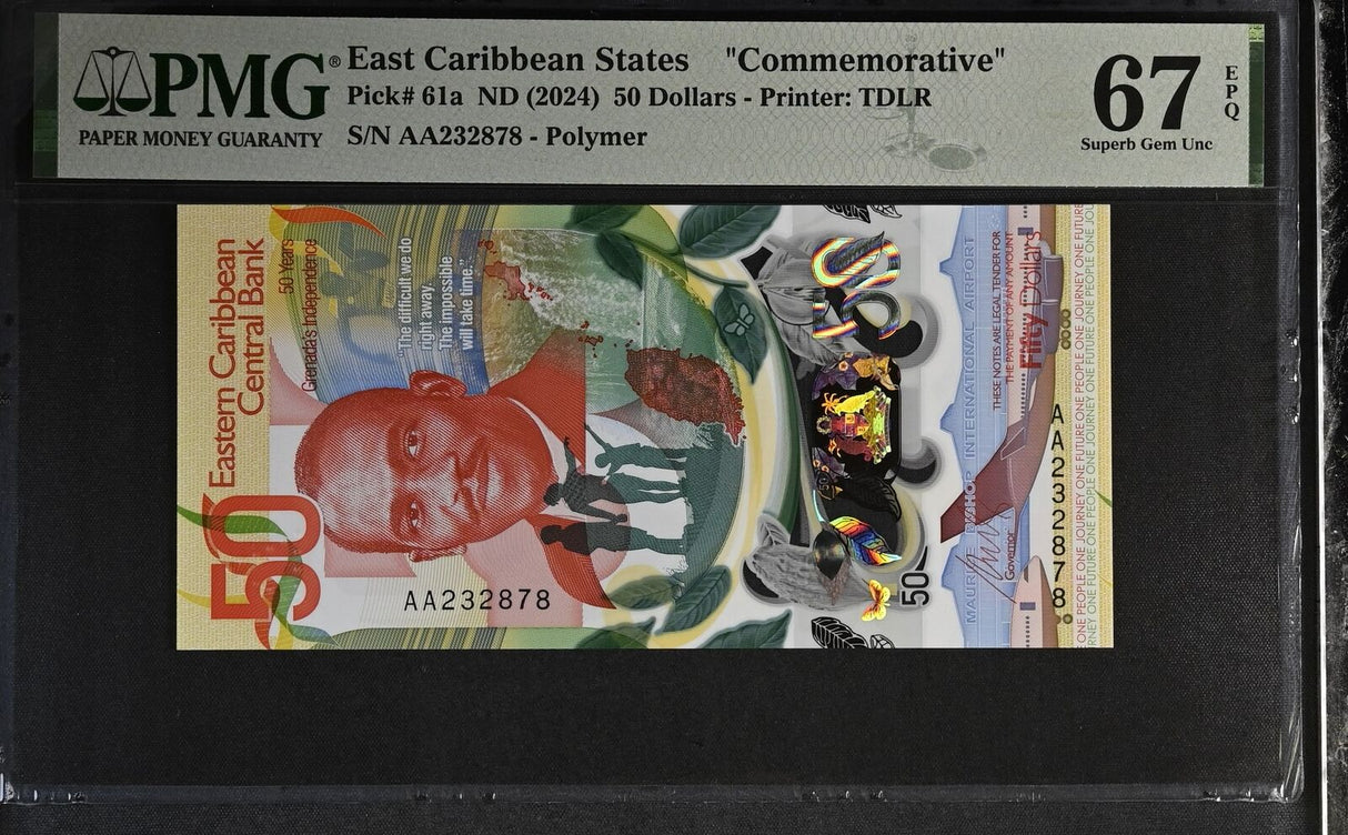 East Caribbean 50 Dollars ND 2024 P NEW Commemorative Superb Gem UNC PMG 67 EPQ
