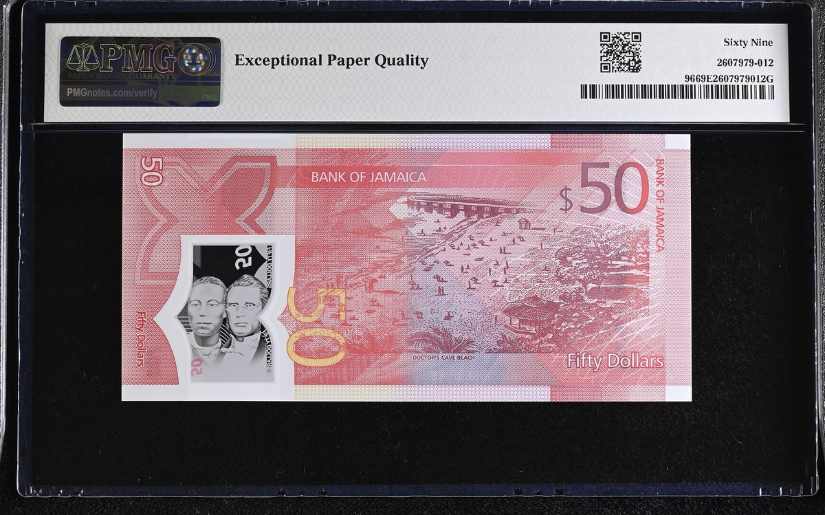Jamaica 50 Dollars 2022 P 96 Commemorative Superb Gem UNC PMG 69 EPQ