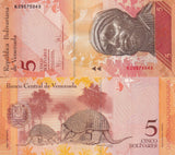Venezuela 5 Bolivares 2009 P 89 UNC, Pedro Camejo - Negro Primero ,Pangolin