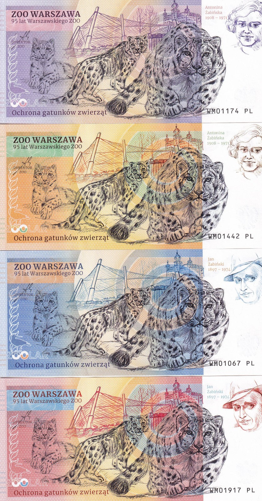 ZOOLAR Set 4 Pcs 170 421 480 730 Zoo Lion, Red Panda, Hippo Fantasy