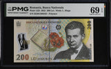 Romania 200 Lei 2022 P 122 l Polymer Superb Gem UNC PMG 69 EPQ