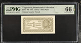 Yugoslavia 1 Dinara 1944 P 48 b Gem UNC PMG 66 EPQ