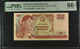 Indonesia 100 Rupiah 1968 P 108 a Gem UNC PMG 66 EPQ