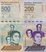 Venezuela Set 2 UNC 200 500 Bolivares Digitales 2023 P 120 P 121