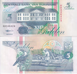 Suriname 5 Gulden 1998 P 136 UNC