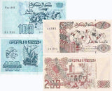 Algeria Set 2 Pcs 100 200 Dinars 1992 P 137 P 138 UNC