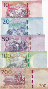 Lesotho Set 5 UNC 10 20 50 100 200 Maloti 2021 P 26 27 28 29 30