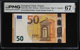 Euro 50 Euro 2017 France P 30 e ED Prefix Superb Gem UNC PMG 67 EPQ