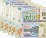 Suriname 10 Dollars 2020 P 163 New Sign UNC LOT 5 PCS