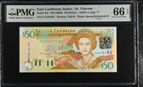 East Caribbean 50 Dollars ND 2003 P 45 v QE II Gem UNC PMG 66 EPQ