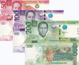 Philippines Set 3 UNC 50 100 200 Pesos Mixed Date P 225 226 231A