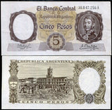 ARGENTINA 5 PESOS ND 1960-1962 Painting "25de Mayo de 1810" P 275 XF/AU