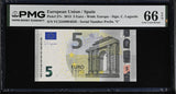 Euro 5 Euro Spain 2013 P 27 v Gem UNC PMG 66 EPQ