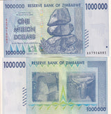 Zimbabwe 1 Million Dollars 2008 P 77 UNC , Great Zimbabwe ruins, cattle