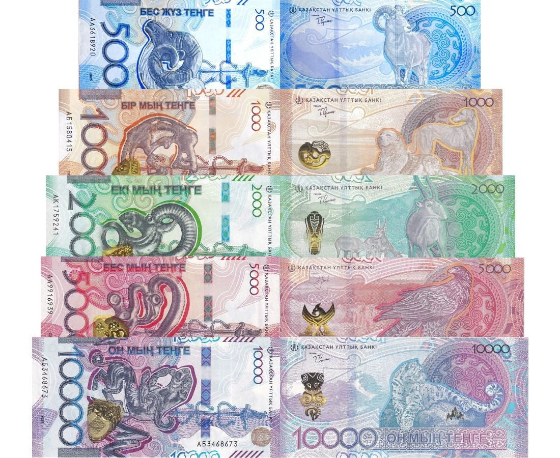Kazakhstan set 5 UNC 500 1000 2000 5000 10000 Tenge 2025 P 52 53 54 55 new