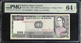 Bolivia 1000 Pesos Bolivianos 1982 P 167 a Choice UNC PMG 64 EPQ