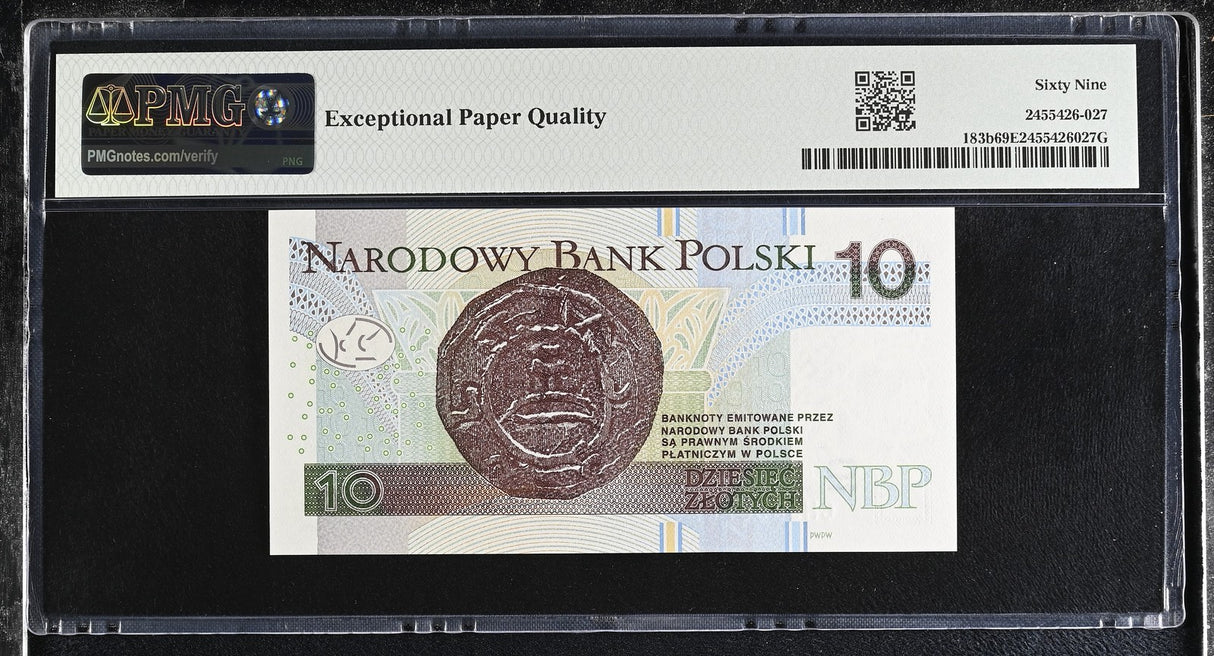 Poland 10 Zlotych 2016 P 183 b Superb Gem UNC PMG 69 EPQ