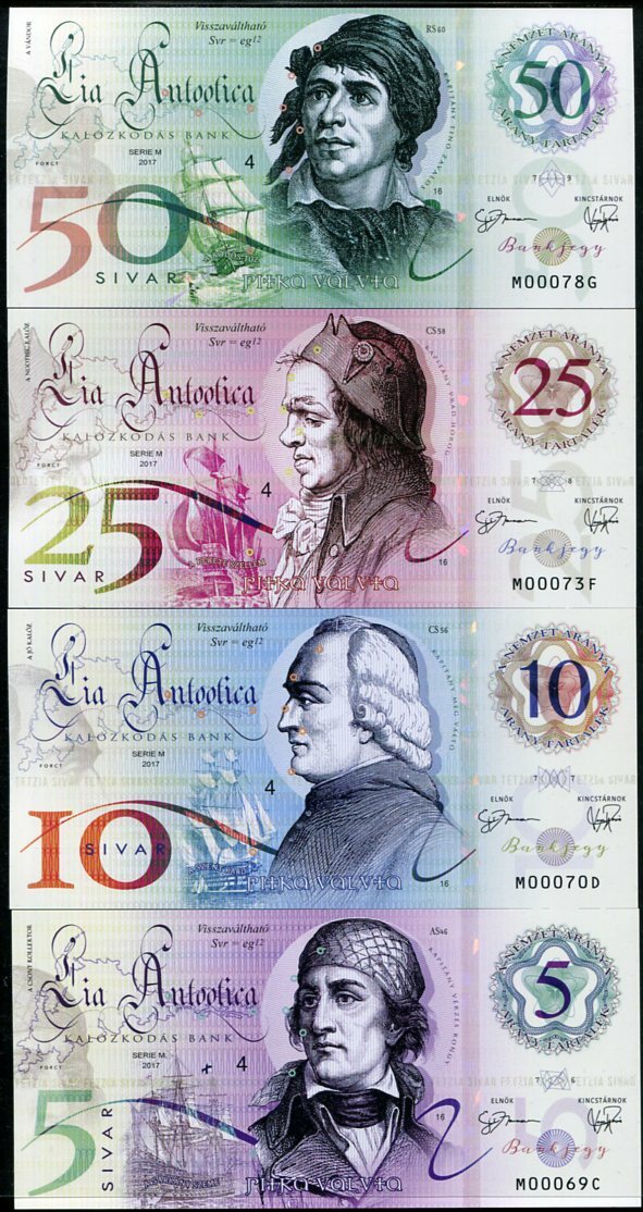 LIR ANTOOTICA KALOZKODAS SET 4 PCS 5 10 25 50 SILVAR POLYMER 2017