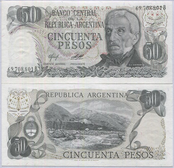 Argentina 50 Pesos ND 1976-78 P 301 UNC