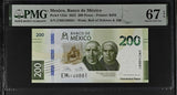 Mexico 200 Pesos 2022 P 132 d Superb Gem UNC PMG 67 EPQ