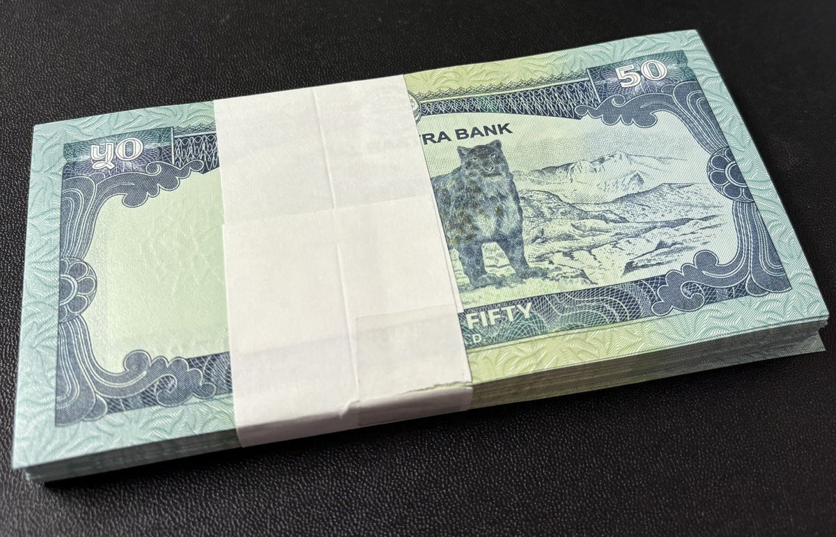 Nepal 50 Rupees 2025 / 2026 P 79 c UNC, Snow leopard LOT 100 PCS ,1 Bundle