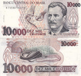 Brazil 10000 Cruzeiros ND 1991-1993 P 233 c UNC ,Vital Brazil ,Snakes