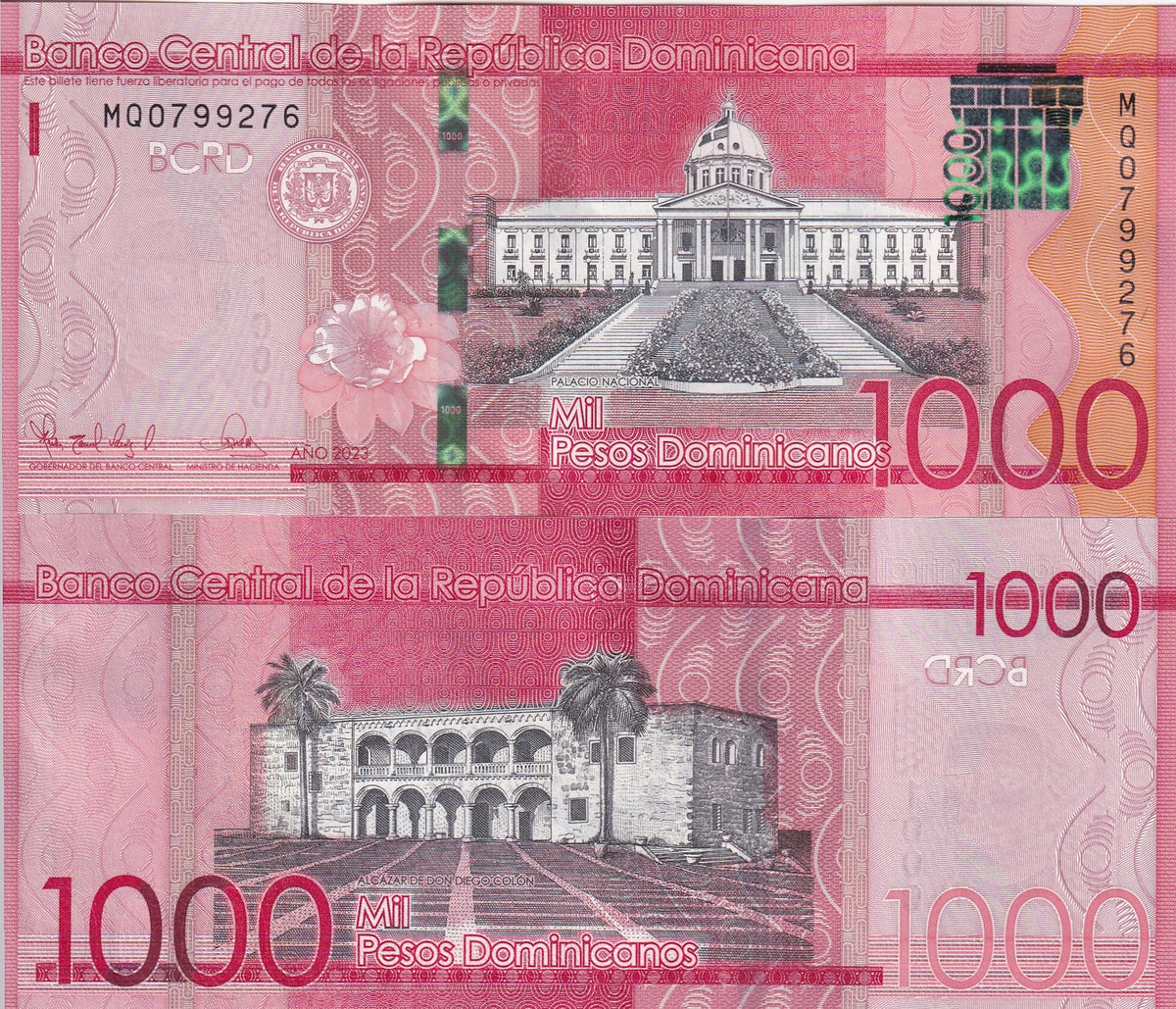 Dominican Republic 1000 Pesos 2023 P 193 UNC ,Fortress of Don Diego Colon