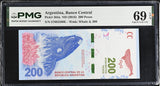 Argentina 200 Pesos ND 2016 P 364 a Superb Gem UNC PMG 69 EPQ TOP POP