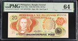 Philippines 20 Piso 1949 ND 1978 P 162 c Choice UNC PMG 64