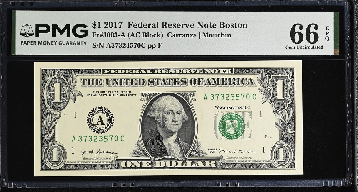United States 1 Dollar USA 2017 P 544 A Boston Gem UNC PMG 66 EPQ