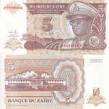 Zaire 5 Zaires 1993 P 53 UNC