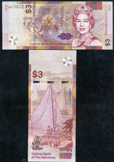 Bahamas 3 Dollars 2019 P 78 UNC