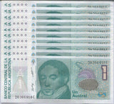 Argentina 1 Austral 1985-90 P 323 UNC Lot 10 PCS