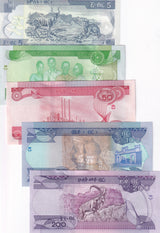 Ethiopia Set 5 Pcs 5 10 50 100 200 Birr 2012-2023 P 47 53 54 55 56 UNC