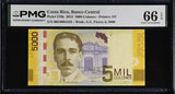 Costa Rica 5000 Colones 2012 P 276 b Gem UNC PMG 66 EPQ , PRINTER OT