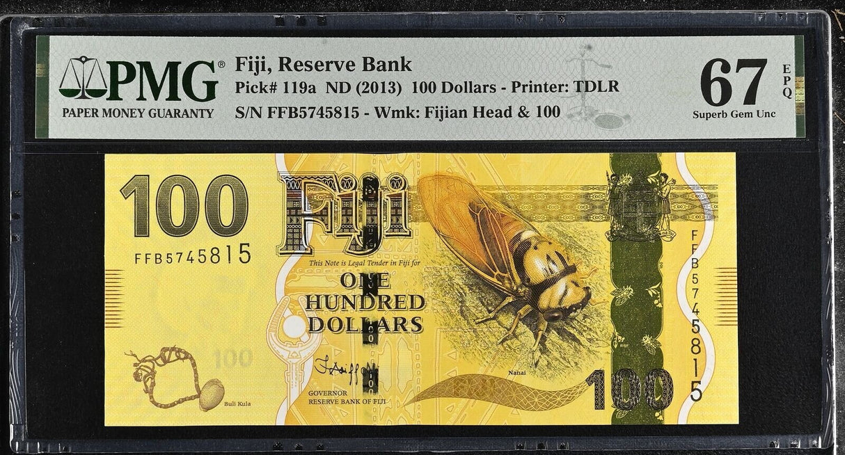 Fiji 100 Dollars ND 2013 P 119 a Superb Gem UNC PMG 67 EPQ