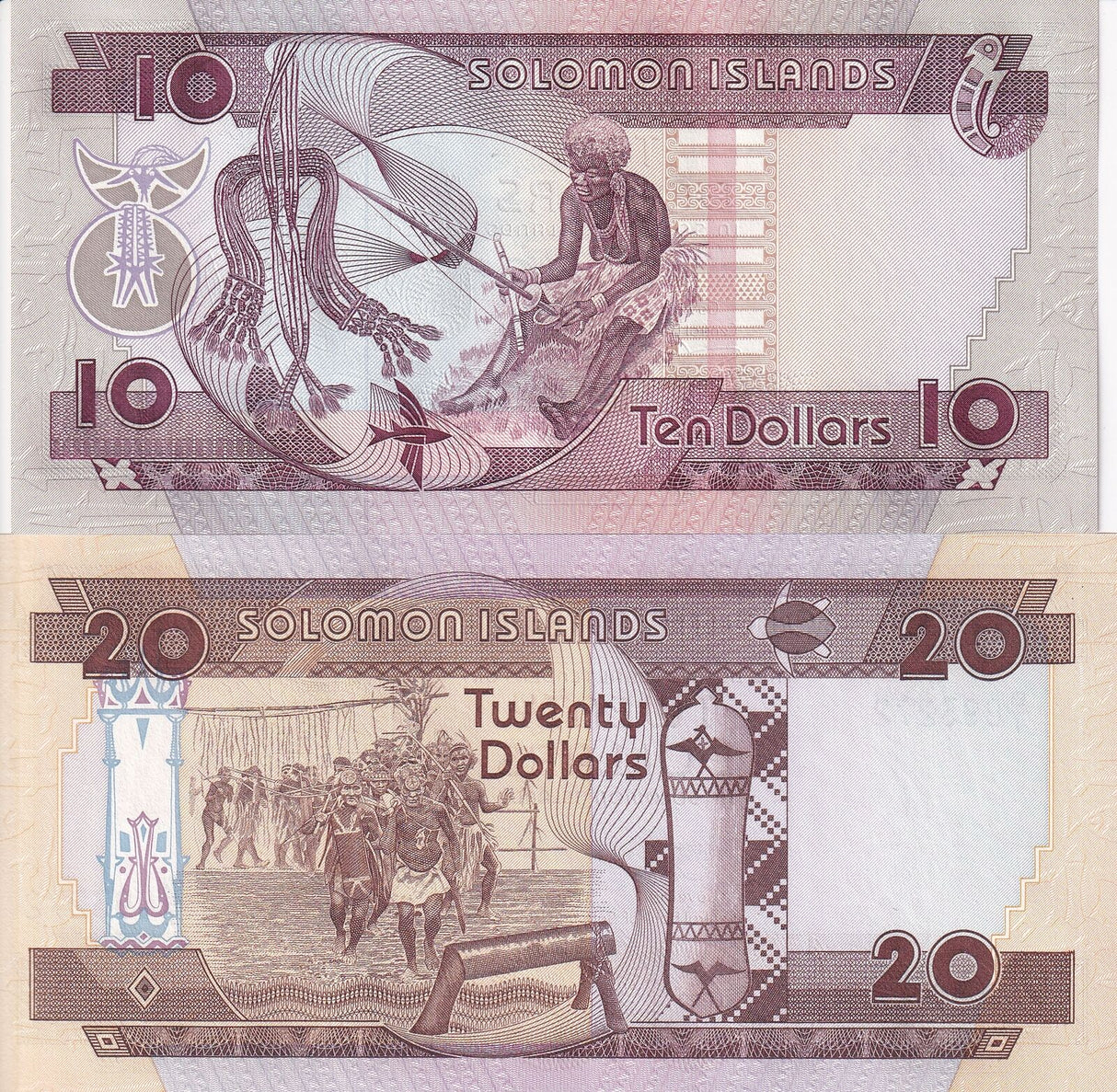 Solomon Islands SET 2 PCS 10 20 Dollars 1986 P 15 P 16 UNC